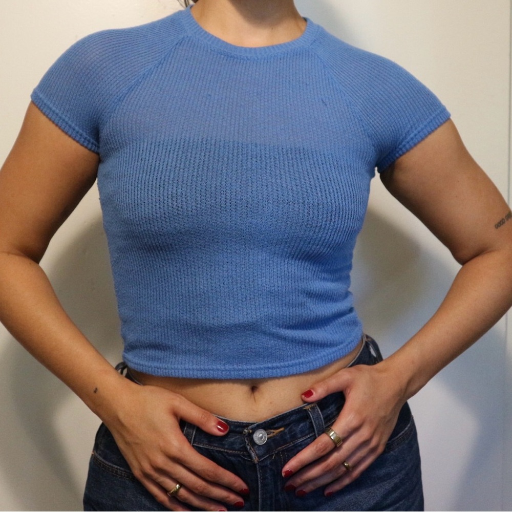 Urban Outfitters Blue Short Sleeve Knit Tee